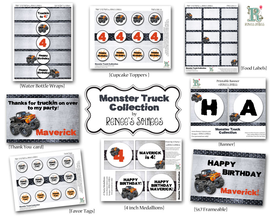 Monster Truck printable collection
