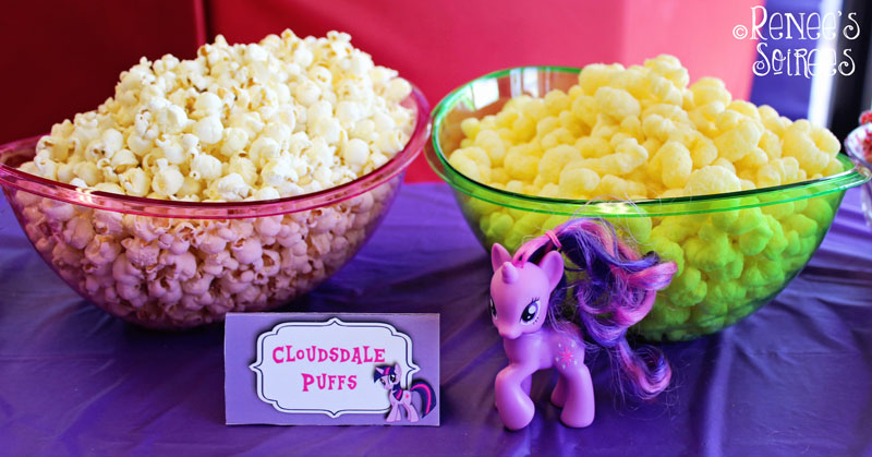 Cloudsdale snacks at My Little Pony party by Renee's Soirees