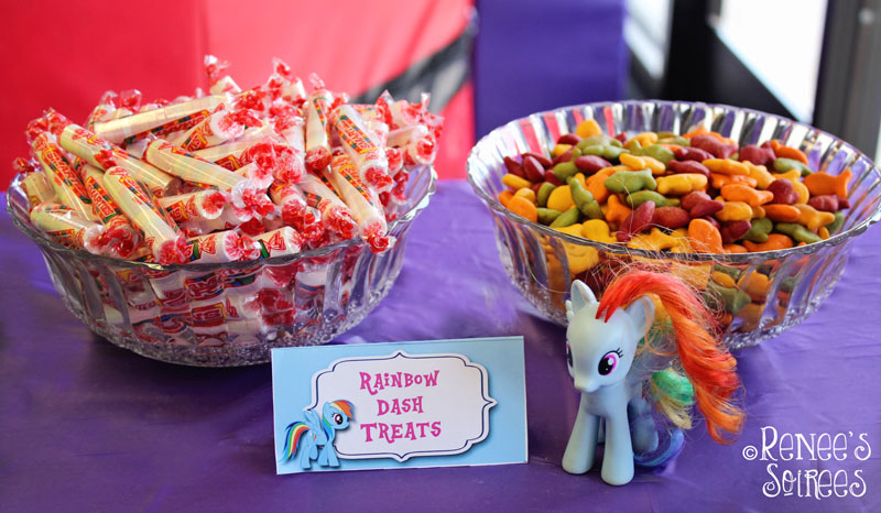 Rainbow Dash snacks at My Little Pony party by Renee's Soirees